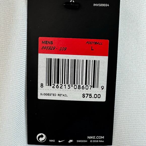 Nike Vapor Pro Football Training Jersey Men's Large White Red 845929-109 - Picture 4 of 8